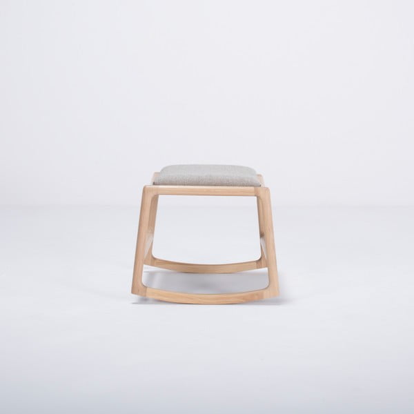 Tabure s konstrukcijom od hrastovog drveta sa sivim tekstilnim sjedalom Gazzda Dedo-image-1