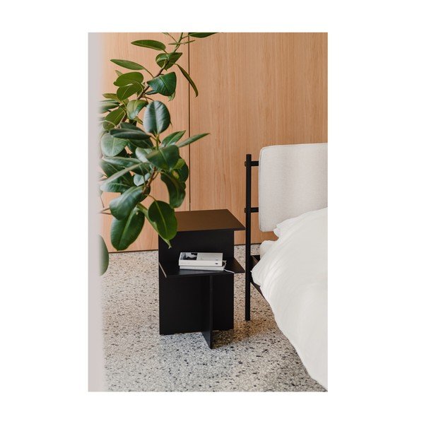 Crni noćni ormarić s policama Atik – noo.ma-image-1