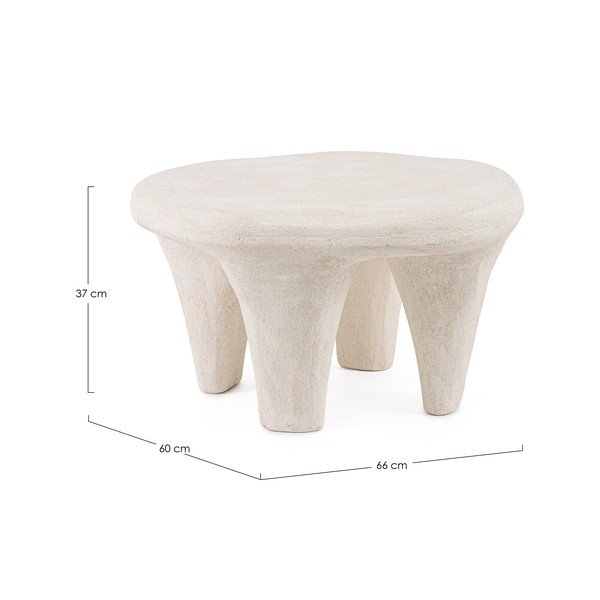 Krem okrugao stolić za kavu od polyresina 60x66 cm Albin – Bizzotto-image-2
