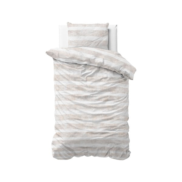 Bijelo-bež posteljina Sleeptime Mari, 140 x 220 cm