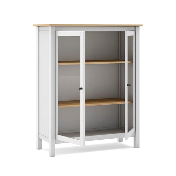 Bijela/natur vitrina od borovine 90x110 cm Misti - Marckeric-image-4