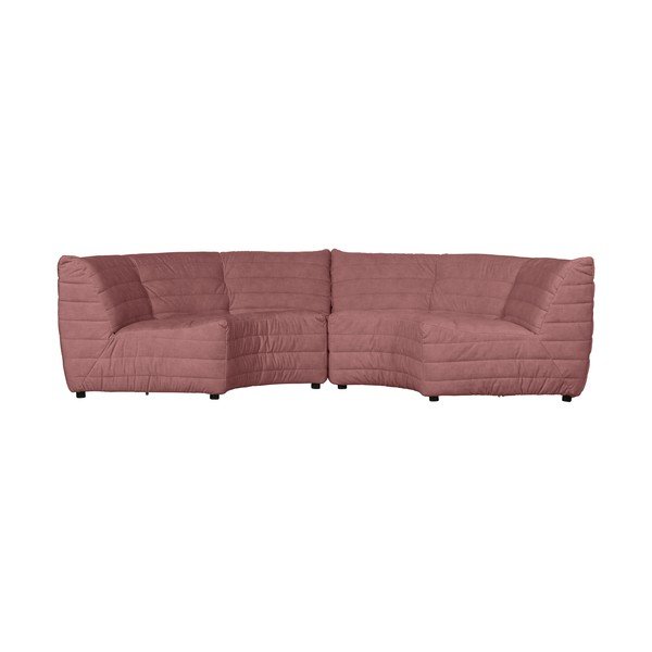 Svijetlo ružičasta baršunasti kutna garnitura (promjenjiva) Bag – WOOOD-image-4