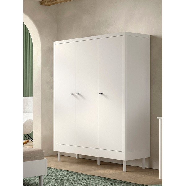 Bijela dječja garderoba od masivne bukve 146x190x55 cm Forrest – Vipack-image-1