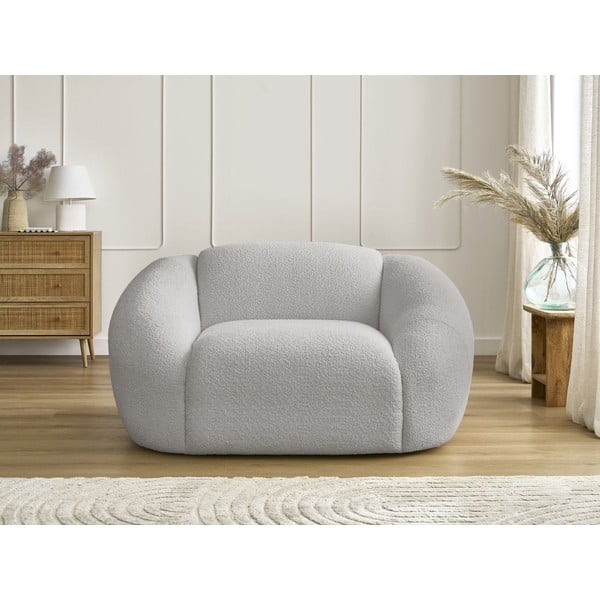 Svijetlo siva fotelja od bouclé tkanine Tina – Bobochic Paris-image-3