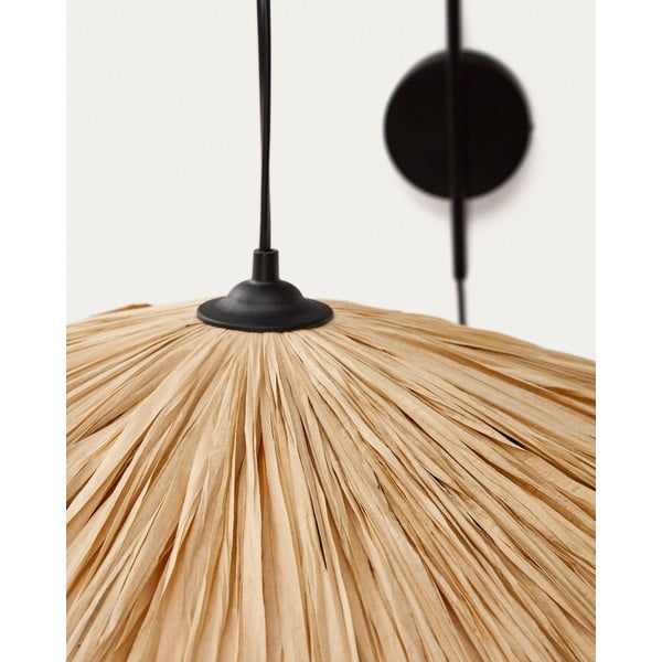 Crna/u prirodnoj boji zidna lampa Rosella – Kave Home-image-1