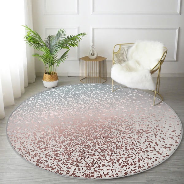 Sivi/u bakrenoj boji periv/pogodan za robotski usisavač okrugli tepih ø 100 cm Comfort – Mila Home-image-1