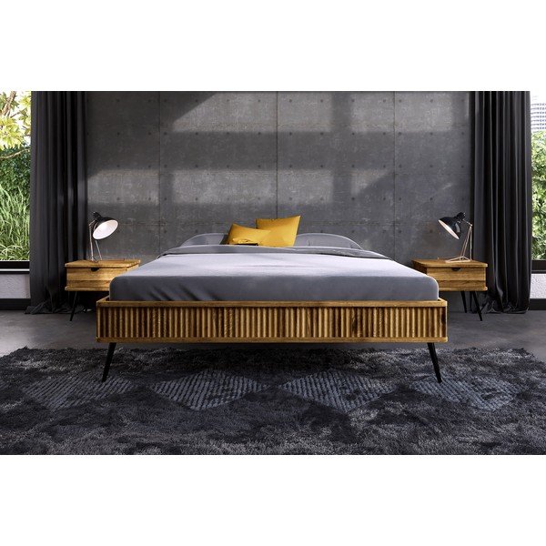 Bračni krevet od hrastovog drveta 160x200 cm Kula - The Beds-image-1