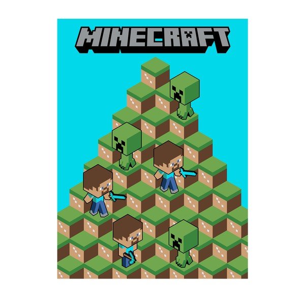 Deka za bebe od flisa 100x150 cm Minecraft Blocks – Jerry Fabrics