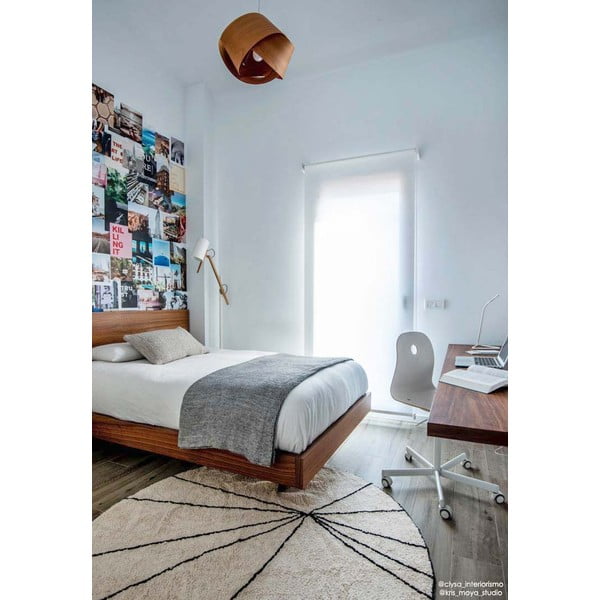 Krem periv/ručno rađen pamučan okrugao tepih ø 160 cm Trace Beige – Lorena Canals-image-4