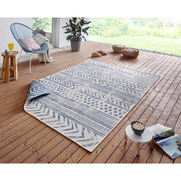 Plavo-krem vanjski tepih NORTHRUGS Biri, 200 x 290 cm-image-1