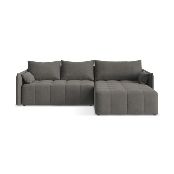 Tamno siva sklopiva/s prostorom za odlaganje kutna garnitura (s desnim kutom/s ležaljkom) Moku – Makamii