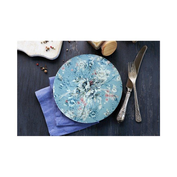 Plavi keramički tanjur Cvijeće, ⌀ 26 cm-image-1