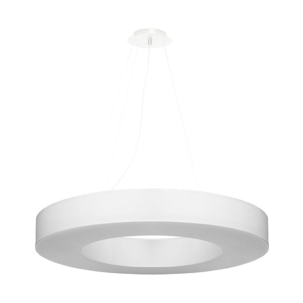 Bijela viseća svjetiljka s tekstilnim sjenilom ø 70 cm Galata Slim – Nice Lamps