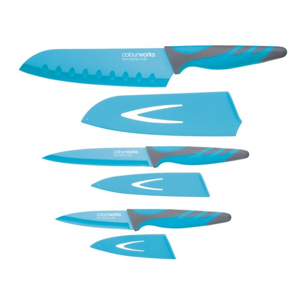 Set od 3 plava noža Kitchen Craft Colourworks