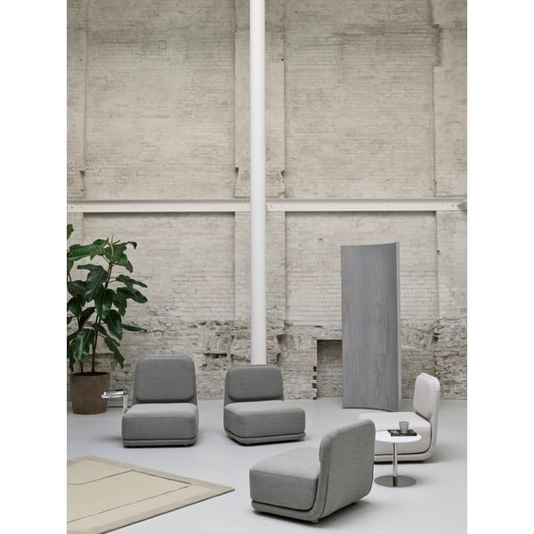 Narančasta fotelja s bijelim metalnim stolom Softline Standby Low + Side Table-image-4