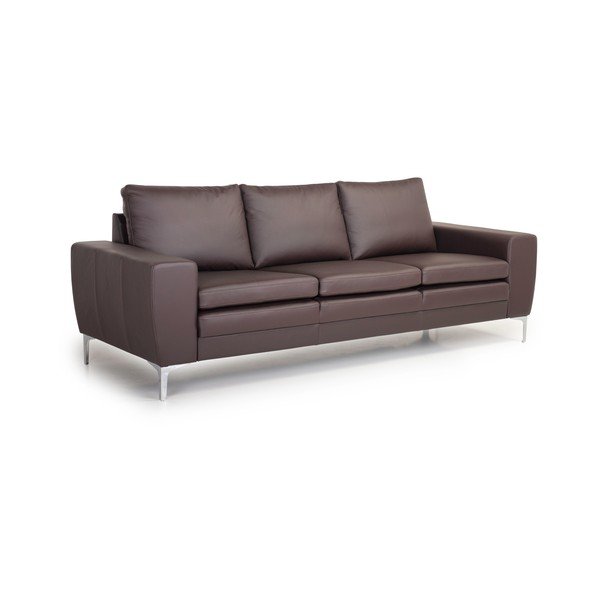 Smeđa kožna garnitura Scandic Twigo, 227 cm-image-4