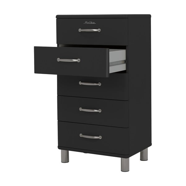 Crna visoka komoda 60x111 cm Malibu - Tenzo-image-4