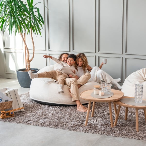 Smeđa vreća za sjedenje od bouclé tkanine Om 135 – SLOWDOWN-image-1