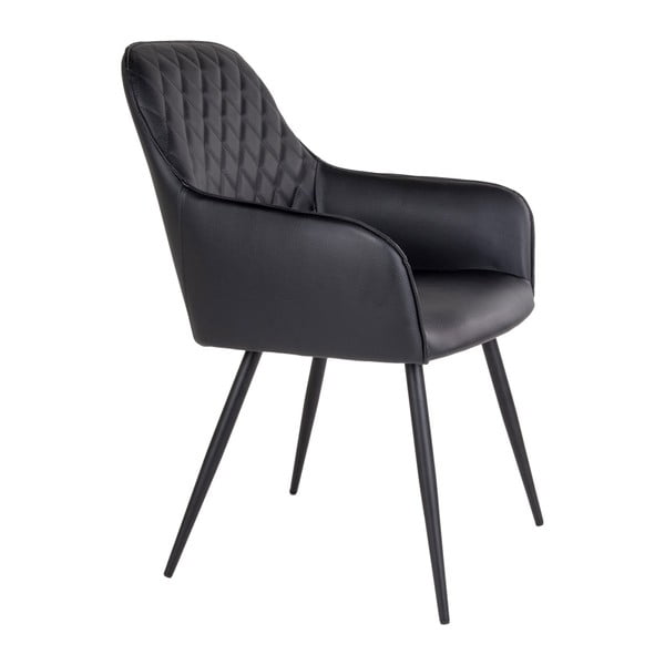 Crne podstavljene blagovaonske stolice u setu s naslonima za ruke 2 kom Harbo – House Nordic-image-3