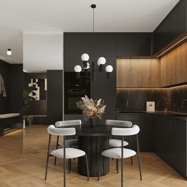 Crna viseća svjetiljka sa staklenim sjenilom Orbital – Sollux-image-2