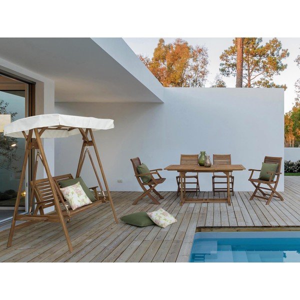 Vrtna ljuljačka od masivnog drveta u prirodnoj boji Noemi – Bizzotto-image-1