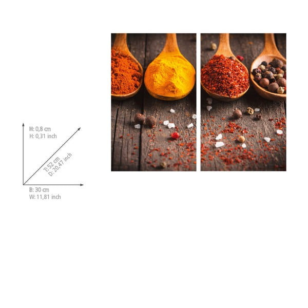 Poklopci za štednjake od kaljenog stakla u setu od 2 kom 52x30 cm Curry - Allstar-image-2