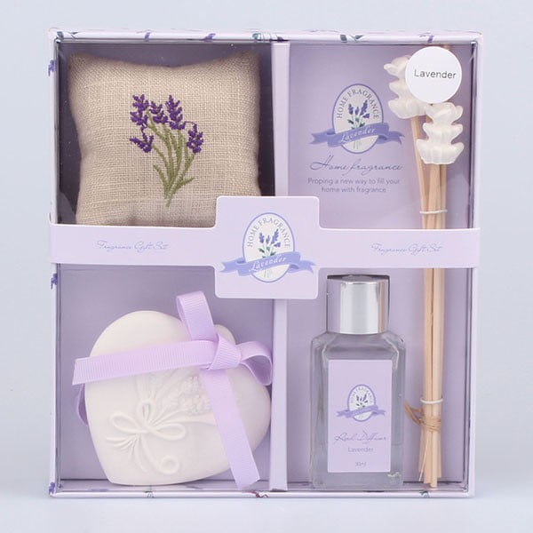 Set aroma difuzora, mirisne gline i mirisnog jastučića s mirisom lavande Dakls Lavender