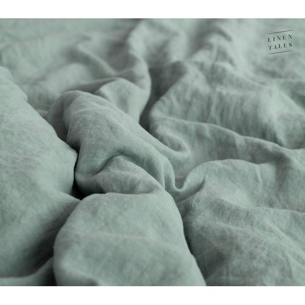 Zelena/plava lanena navlaka za poplun za bračni krevet 200x200 cm Milieu – Linen Tales-image-1