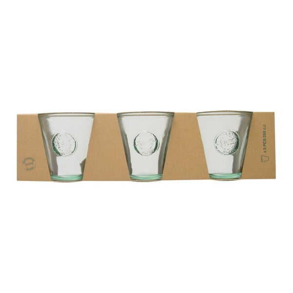 Set od 3 čaše od recikliranog stakla Ego Dekor Authentic, 250 ml