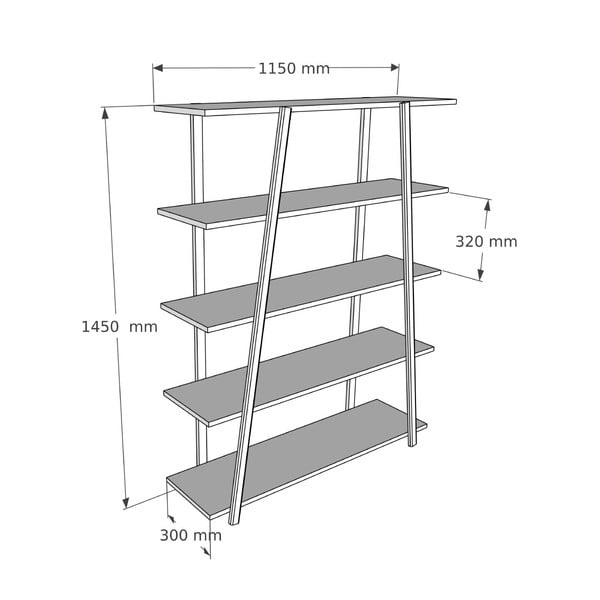 Polica za knjige od borovine u prirodnoj boji 115x145 cm Soft - Kalune Design-image-3