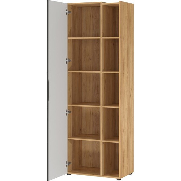 Tamno siva polica za knjige u dekoru hrasta 62x182 cm Olvera - Germania-image-2