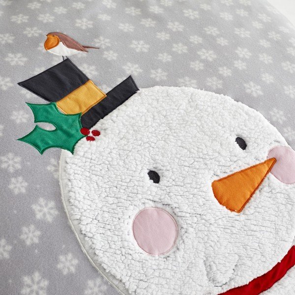 Siva posteljina od mikropliša Catherine Lansfield Cosy Snowman, 200 x 200 cm-image-3