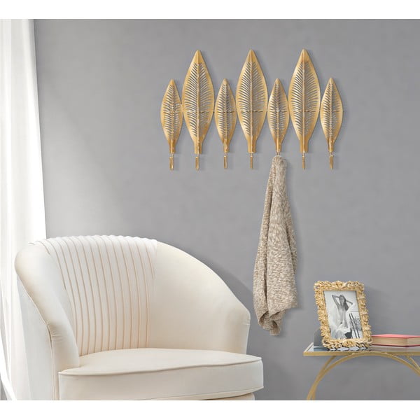 Metalna zidna vješalica u zlatnoj boji Long Leaf – Mauro Ferretti-image-1