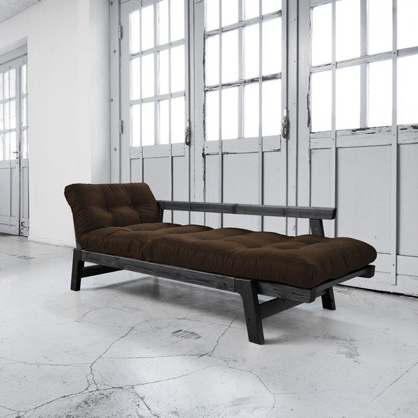Kauč na razvlačenje Karup Step Black / Choco Brown-image-3