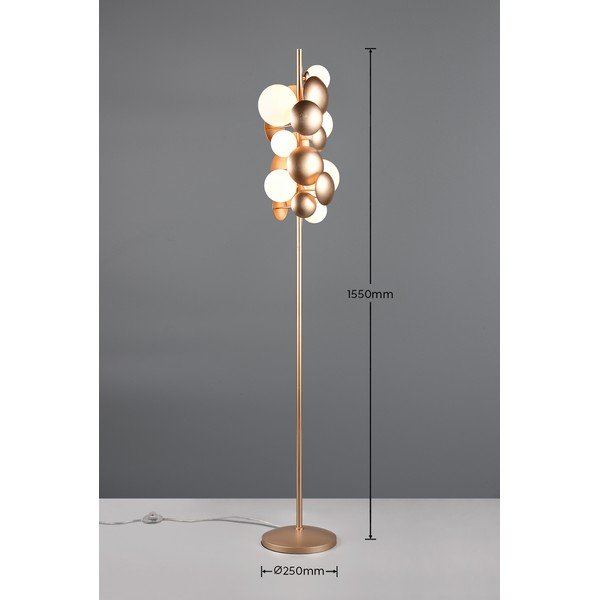 Bijela/u zlatnoj boji stojeća svjetiljka sa staklenim sjenilom (visina 155 cm) Bubble – Trio Select-image-4