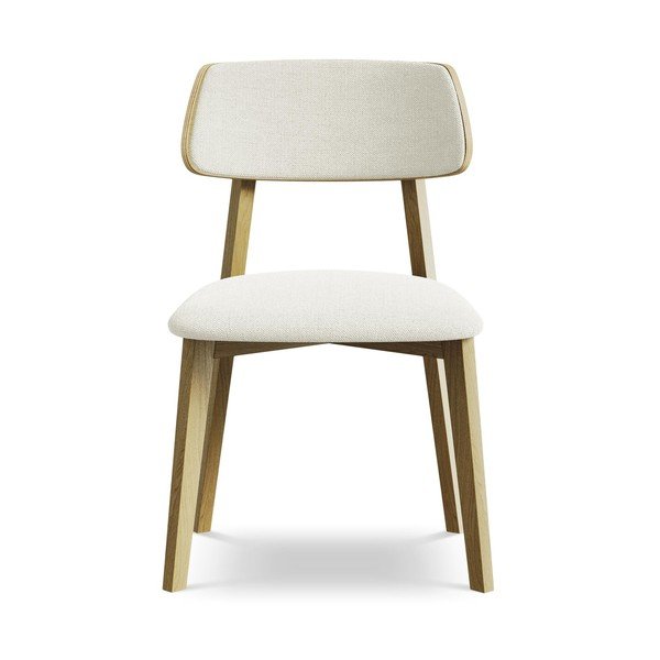 Krem blagovaonska stolica od masivnog drveta Niu – Makamii-image-1