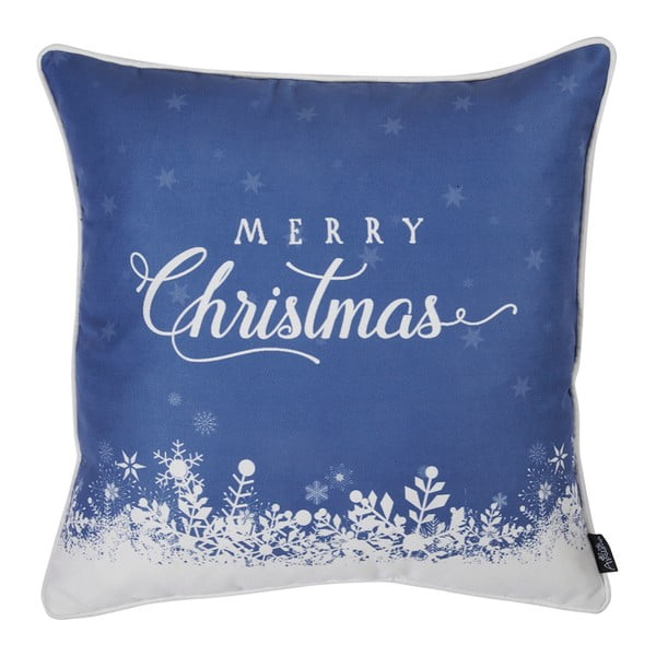 Plava jastučnica s božićnim motivom Mike & Co.. NEW YORK Dušo sretan Božić, 45 x 45 cm