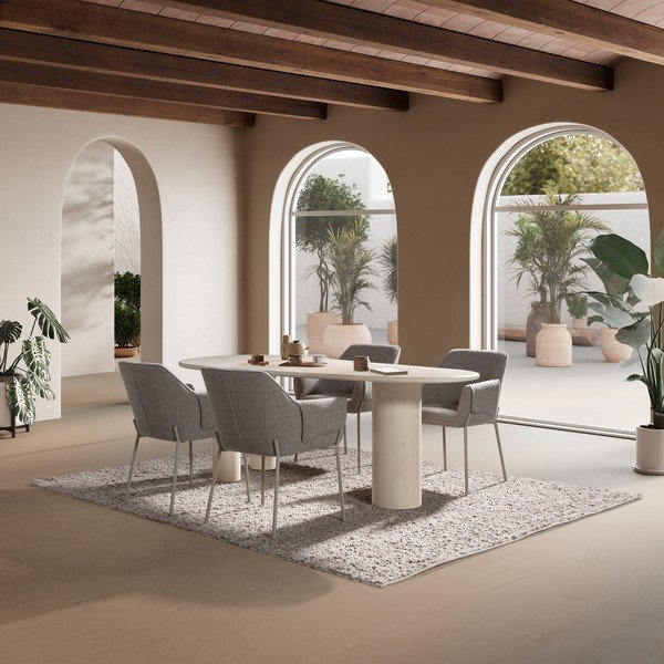 Blagovaonski stol u kamenom dekoru 100x201 cm Daila – MOME-image-2