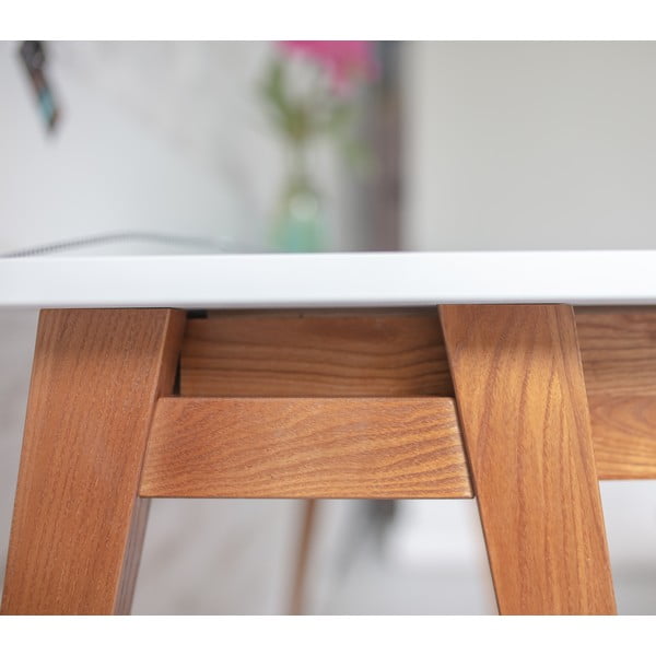 Sivi radni stol s podnožjem od jasena Ragaba Luka Oak, duljina 110 cm-image-2