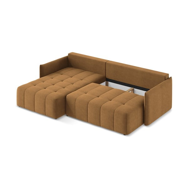 Sklopiva/s prostorom za odlaganje kutna garnitura boja terakote (s lijevim kutom/s ležaljkom) Moku – Makamii-image-3