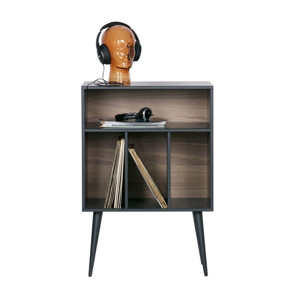 Crni/u prirodnoj boji ormarić za gramofon od masivnog bora 60x83 cm James – WOOOD-image-3