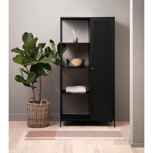 Crna metalna polica za knjige 90x180 cm Malibu - Unique Furniture-image-3