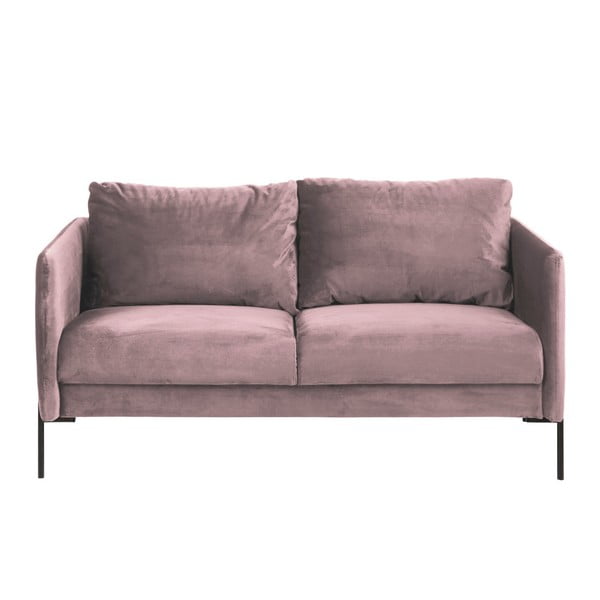 Puder ružičasta baršunasta sofa Acton Kingsley