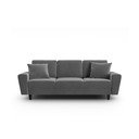 Svijetlo siva baršunasti sklopiva/s prostorom za odlaganje sofa 235 cm Kyoto – Cosmopolitan Design