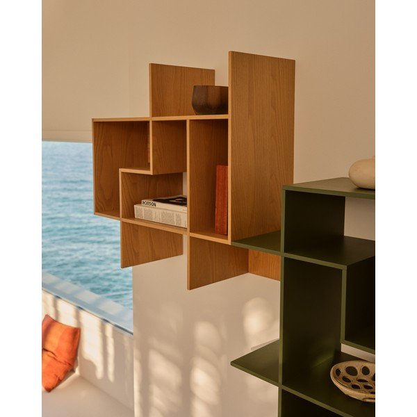 Modularni sustav polica u dekoru hrasta u prirodnoj boji 80x80x25 cm Ina – Kave Home-image-1