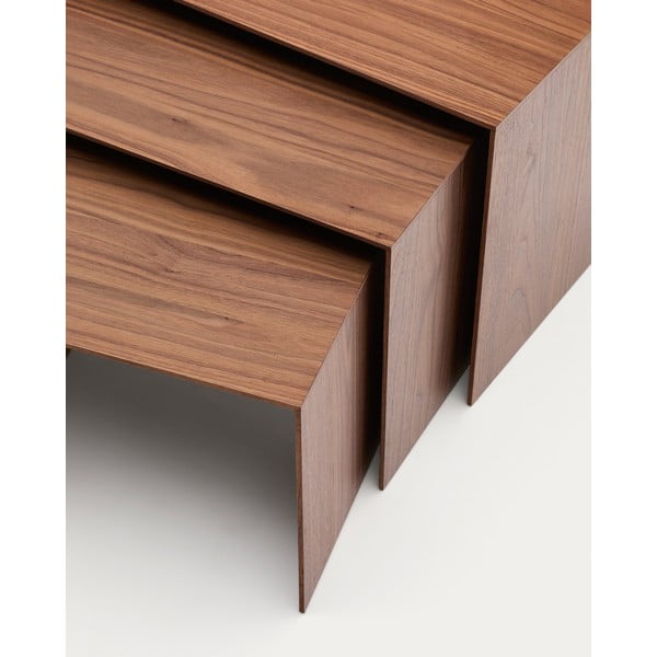 Pomoćni stolići u setu 3 kom u dekoru oraha 40x60 cm Litto – Kave Home-image-1