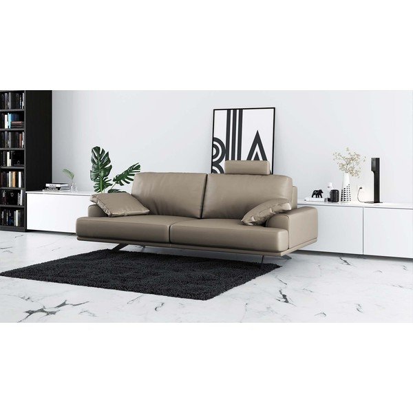 Svjetlo smeđa kožna sofa 220 cm Prado – MESONICA-image-1