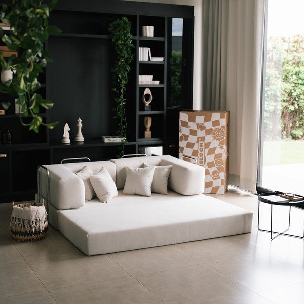 Bež sklopiva sofa od bouclé tkanine 180 cm Bloom – TemaHome-image-1