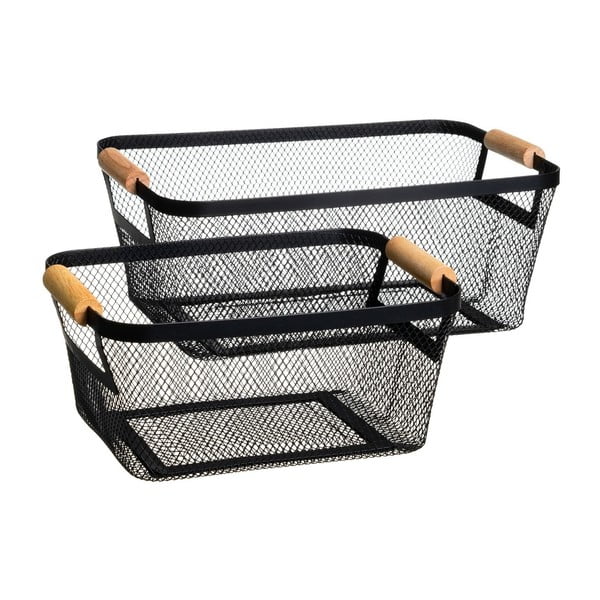 Metalne košare u setu 2 kom od žice 33x21x14 cm – Casa Selección