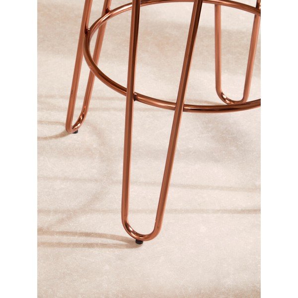 Barska stolica od čvrstog brijesta u prirodnoj boji/ružičasto zlatna (visine sjedala 75 cm) District – Premier Housewares-image-4